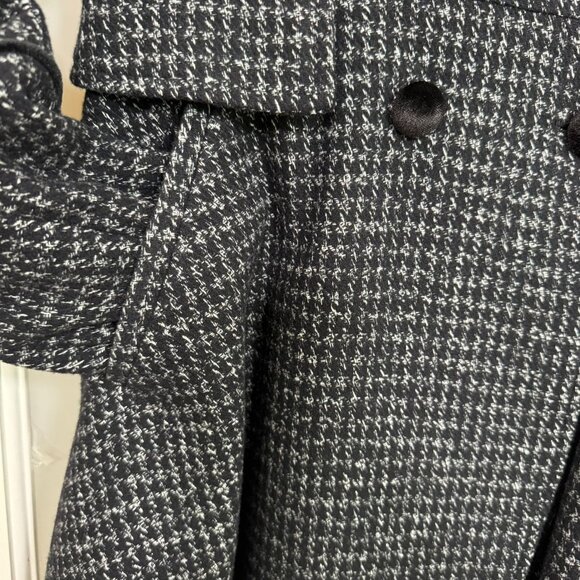 GUESS Houndstooth Wool Peacoat | Black & White Double-Breasted | Size Medium - Picture 6 of 13